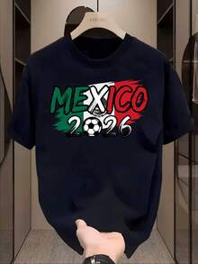 Ropa Masculina para la Copa Mundial 2026: Camiseta de Manga Corta para Fanáticos del Equipo Nacional de Fútbol de Corea del Sur, Camiseta Casual de Cuello Redondo para Hombre, Ropa Deportiva Estampada, Transpirable y Cómoda, Novedad de Verano, Blanca, Estampada, Moderna, Versátil, Imprescindible, de Alta Calidad. - Negro - Ver 7
