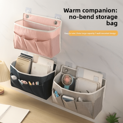 Multi-Layer Fabric Wall Hanging Storage Bag, Large Capacity Layered Design. Suitable For Dorm Bedside, Bedroom Wall, Bathroom Door, Kitchen Wall And Other Scenes. A Universal Storage Tool For Renters And Students