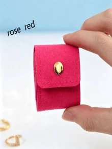 Minimalist Portable Compartment Jewelry Bag, Ring Storage Pouch, Small Travel Jewelry Organizer Bag For Earrings And Accessories - Multicolor - View 3
