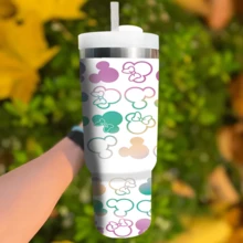 Disney Minnie & Mickey Mouse 40 Oz Tumbler With Handle And Straw, Stainless Steel Vacuum Insulated Travel Mug, Cute Reusable Water Bottle Cup For Hot & Cold Drinks, Magic Theme Park Gift - Ác mộng - Xem 9