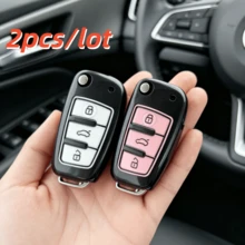 2pcs Car Key Case Covers For Audi A2 A3 A4 A6 A6L A8 Q7 TT, Fits The Car Key Shown Only - Multicolor - View 8