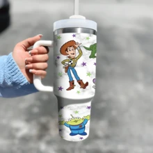 Disney 40oz Tumbler With Handle And Straw, Woody & Buzz Lightyear Stainless Steel Insulated Travel Mug, Cute Reusable Water Cup For Hot/Cold Drinks, Magic Vacation Gift - câu chuyện - Xem 2
