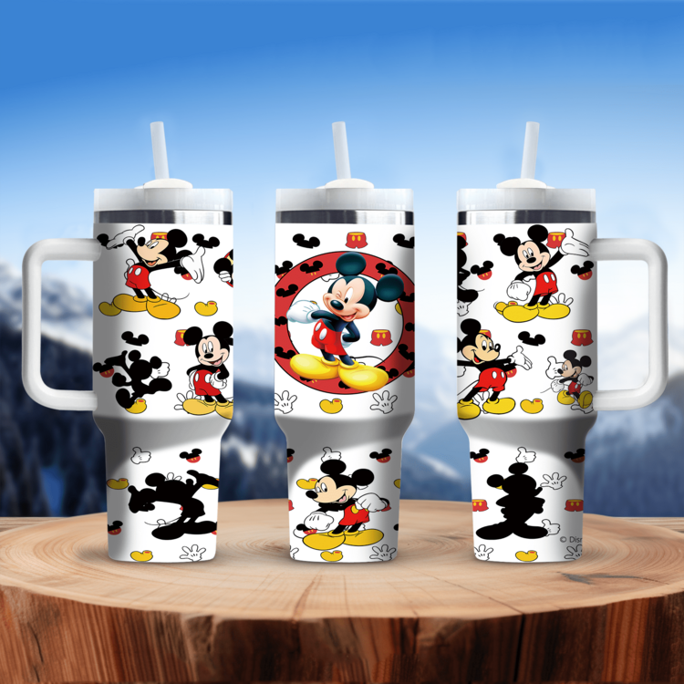 Disney Minnie & Mickey Mouse 40 Oz Tumbler With Handle And Straw, Stainless Steel Vacuum Insulated Travel Mug, Cute Reusable Water Bottle Cup For Hot & Cold Drinks, Magic Theme Park Gift - Ác mộng - Xem 4