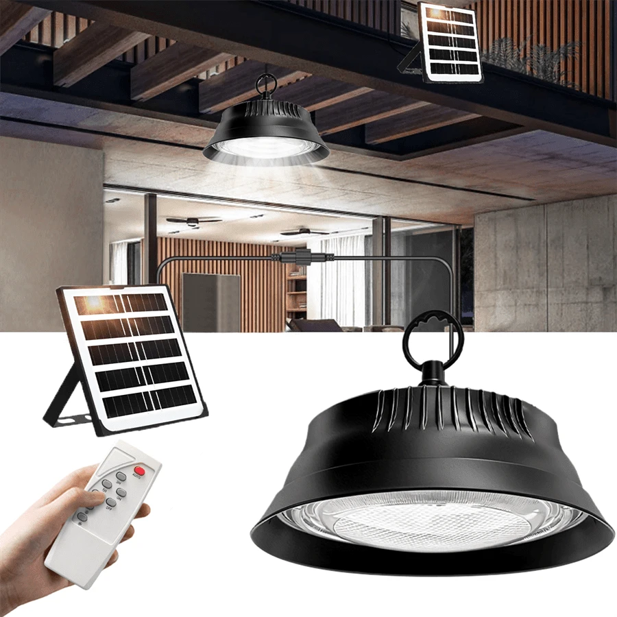 1個 EcoSmart 太陽能吊燈附遙控器 - 自動黃昏至黎明、太陽能供電、50LED 吊燈、鋰電池、戶外/室內適用於涼亭、門廊、露營 (1200mAh) - 太陽能 - 查看 1