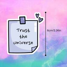 1pc/3pcs Minimalist Cartoon Memo Style Healing Stickers Trust The Universe Believe In The Universe Planner Decoration Stickers - Waterproof Vinyl Stickers - Durable Matte Surface, Self-Adhesive Bumper Stickers, Suitable For Cars, Windows, Laptops, Trucks, Water Bottles - Multi-Functional Durable Design, Car Stickers - one-size - View 2