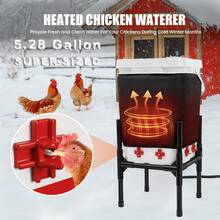 5.28Gal Winter-Proof Heated Chicken Waterer With Stand | Removable Pad & 8 Nipples | No-Freeze Poultry Drinker Coop Essential - 20L - View 1