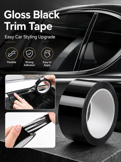 Dải trang trí cửa sổ ô tô, nhãn dán khung cửa ô tô có thể thay đổi, nhãn dán ngoại thất ô tô chống nước màu đen bóng & mờ