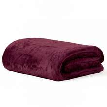 Anti-Allergic Soft Premium Double And Queen Blanket, Velvety And Soft Touch, Flannel Habitat - Burgundy - View 3