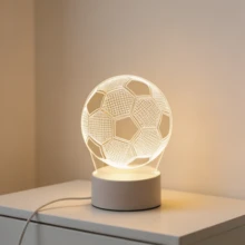1個籃球造型3D壓克力夜燈，USB供電籃球LED燈，居家室內裝飾夜燈，桌面藝術裝飾照明，適合籃球迷生日派對節日的理想禮物，家居裝飾 - 足球 - 查看 6