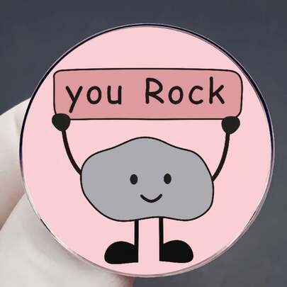 Ghim cài áo hình hoạt hình dễ thương "You Rock" – Món quà ý nghĩa dành cho phụ nữ, thanh thiếu niên, học sinh và những người yêu thích sự tích cực, hoàn hảo để trang trí ba lô và áo khoác.