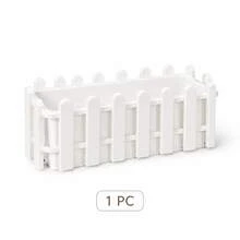 Maceta rectangular de plástico blanco, apta para jardín interior/exterior, patio, alféizar de ventana, mesa - Macetas para vallas - Ver 14