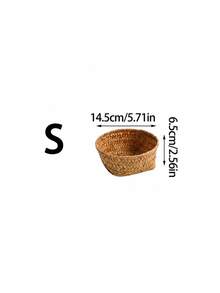 编织储物篮，圆形，适用于厨房大蒜和生姜、门厅桌面收纳 - 彩色 - 查看 10