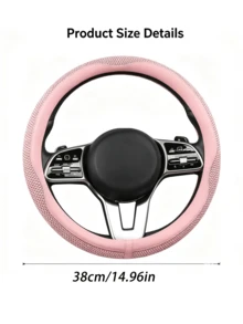 Universal Car Steering Wheel Cover, Made Of Microfiber Leather Material, Breathable And Anti-Slip, Suitable For All Seasons, Multiple Colors Available - A - View 10