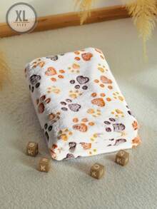 1pc Paw Print Pet Blanket, Suitable For Small/Medium Cats & Dogs, Thin Coral Fleece Pet Sleeping Mat, Suitable For All Seasons - XL-104*76cm - View 10