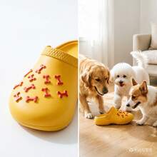 1Pc Squeaky Slipper Shaped Dog Chew Toy Durable Synthetic Sound Making Teething Toy Relieve Boredom Cleaning Teeth Interactive Pet Toy For Small Medium Dogs Corgi Teddy Bichon Daily Play - Tangerine - View 2