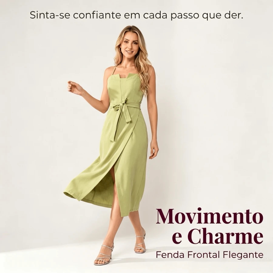 Women's Sleeveless Dress, Bodycon Style, A New Summer , Elegant And Elongating The Silhouette, Perfect For Work And Dates. - 淡綠 - 查看 1