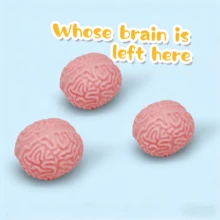 Large Brain-Shaped Stress Relief Sensory Toy, Adult Anxiety Relief & Neurological Disorder Relief Toy, Party Favor Bag Filler, Classroom Prize & Prank Gift - Watermelon Pink - View 8
