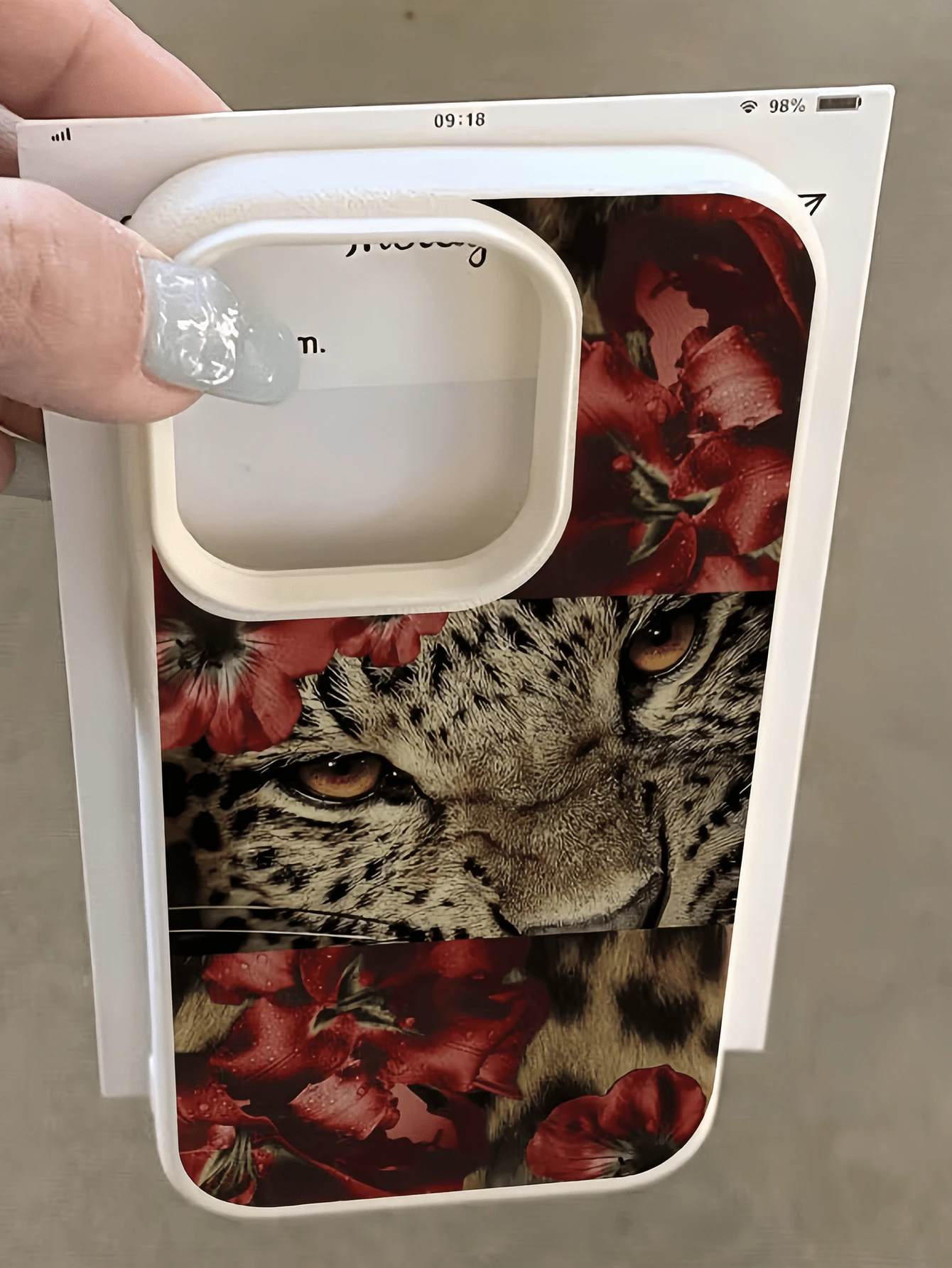 1個白色紅色花卉豹紋個性化TPU防震全包覆手機殼,適用於Apple 17 16 15 14 13 12 11 Pro Max Air 及系列 - 彩色 - 查看 1