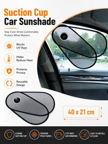 Parasol para ventana lateral de coche con ventosas, parasol de malla transpirable con protección UV para bebés y niños, cubierta de privacidad transparente antideslumbrante y bloqueadora de calor, plegable y de ajuste universal para la mayoría de coches y SUV, protección solar - A - Ver 4