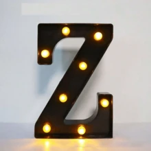 8.58英吋 LED字母燈牌，26個字母與0-9發光數字，發光符號數位裝飾燈，適用婚禮、情人節、生日、告白、求婚氛圍燈，派對、家庭週年紀念、畢業典禮夜間裝飾燈 - 黑色 - 查看 48