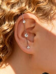 1pc Women's Casual Fashionable Leaf Design Long Ear Cuff Earring, Suitable For Beach, Holiday, Party, Occasions - Leaf - View 9