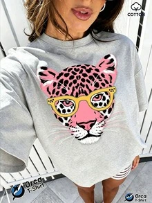 2026 New Women's Ocean Resort Style Short Sleeve T-Shirt, 100% Cotton Loose Fit, Colorful Tropical Fish And Starfish Decorative Print, Breathable And - 淺灰色 - 查看 15