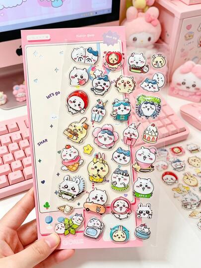 Cute Cartoon 3D Drop Seal Stickers, Colorful Heart Waterdrop DIY Decals For Journal, Phone Case, Notebook, Water Bottle, Kids Handmade Reward Stickers