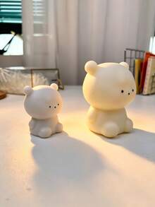 1pc Cute Bear Night Light, Battery Powered Table Lamp Bedside Light, Suitable For Bedroom, Living Room, Exquisite Desktop Decor, Thoughtful Surprise Gift For Girlfriend, Family, Classmates And Friends, Mother's Day Gift, Birthday Gift - Cute Little Bear - View 3