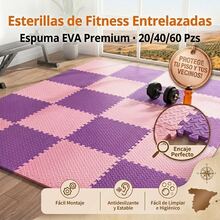 20/40 pezzi/confezione da 60 tappetini in schiuma EVA ad alta densità, viola con pannelli in schiuma ad incastro – antiscivolo, resistenti e confortevoli, ideali per pavimenti di palestre, tapis roulant, tatami, sale pesi, tappetini di protezione per pavimenti, garage, soggiorni, pavimenti rimovibili per piscine e Pilates, nonché per molte altre applicazioni – pavimentazione fitness versatile con aderenza migliorata. - rosa-violaceo - Visualizzare 1