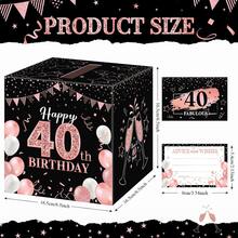51pcs Card Box 40th Birthday Party Message Card Box, 40 Years Blessing Black Rose Gold Suggestion And Blessing Greeting Card Box, Women's Sweet 16 Birthday Decoration, Anniversary Desktop Decor - 40th - View 3