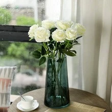 12 bông hoa giả, hoa hồng lụa với cành dài, phù hợp trang trí nhà, đám cưới, phòng tắm, nhà bếp - Nhiều màu - Xem 15