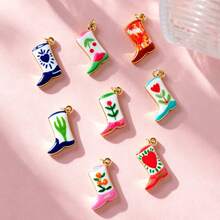 1pc Colorful Small Fish Pendant Boot Shape Suitable For Necklace Bracelet Anklet, Fits Vacation Daily Wear, Summer Versatile Accessory - Multicolor - View 2