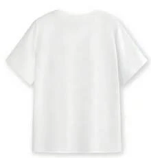 Ropa de mujer a la moda, con el estampado "Pasa un Buen Rato con Palmeras y Colores", top casual de manga corta estampado, ropa deportiva casual diaria para mujer y atuendo para vacaciones. - Blanco - Ver 2