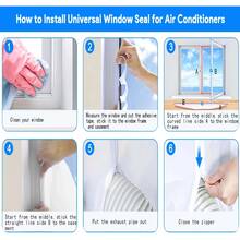 Portable Air Conditioner Window Sealing Kit, Suitable For Sliding Windows, Blocks Heat Exchange, With Zipper And Adhesive Fasteners, Compatible With Dryers, Keeps Room Cool - White - View 5