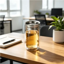1/2pcs Double-Layer Glass Teapot, 400ml Teapot With Stainless Steel Filter, Double-Layer Glass To Prevent Scalding, Portable Glass Teapot, Multi-Purpose Glass Tableware, Home Tea Room Tea Set - View 9