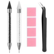 3 Packs Rhinestone Picker Tool Dotting Pen With Tweezer, Wax Pencil For Rhinestones, Gem Picker Pen Diamond Jewel Applicator, Rhinestone Tools Kit For Bedazzling DIY Nail Art - Multicolor - View 11