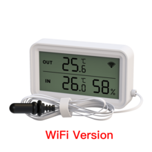 Medidor inteligente de temperatura y humedad WiFi con sensor de sonda externa, compatible con control remoto de APP de hogar inteligente, compatible con Tuya SmartLife, Alexa - Ver 12