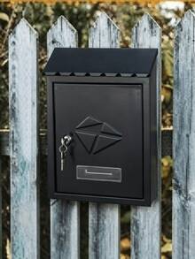 1個黑色戶外防水信箱，可上鎖防盜家用信箱，壁掛式大容量信件儲物箱，適用於庭院 - A - 查看 1
