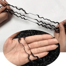Extensions de cheveux humains vierges, bouclés et crépus, sans nœuds, pré-séparés, pré-bouclés et réutilisables, style crochet, couleur noir naturel, 50 cm (20 pouces), 50 g. - Natural Black - Voir 4