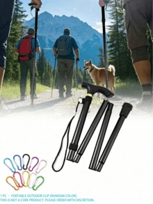 Lightweight Foldable Hiking Poles With Rubber Tips And Adjustable Height - Perfect Companion For Hiking, Climbing And Traveling - Multicolor - View 11