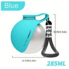 285ml Large Capacity Pet Water Bottle With Leak-Proof Travel Cup And Foldable Bowl, Spill-Proof Lid, Portable Design, Suitable For Cats And Dogs, Essential For Outdoor Adventures, Available In Pink/Blue, Multiple Patterns Or Solid Colors - Multicolor - View 3