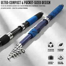 SEACHASER 2.1m Telescopic Fishing Rod – Portable Travel Fishing Pole For All Waters, Short Sea Rod Collapsible For Backpack, Multiple Styles, Beginner Fishing Gear Low Price - Black - View 4