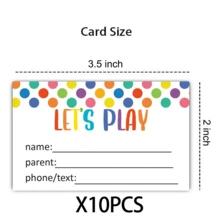 3.5" X 2" Multicolor Game Diary Cards, Boys & Girls Contact Cards "Let's Play Together" - View 8