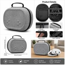 Hard Shell VR Headset Carrying Case Compatible With Met Quest 3S/3, Gray Fabric Texture Travel Storage Bag With Mesh Pocket, Elastic Secure Straps And Carry Handle For Headset, Controllers And Accessories, Case Only - View 6