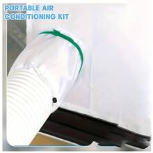 Tira de sellado de ventana para aire acondicionado portátil, kit de ventilación para aires acondicionados portátiles y secadoras adecuado para ventanas corredizas, kit de sellado fácil de instalar adecuado para ventanas corredizas/tragaluces/toldos/ventanas - Blanco - Ver 10