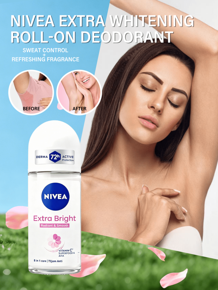 Nivea Pearl Body Rolling Gel Antiperspirant Effectively Controls Body Odor. With Its 360° Rolling Ball Design, It Dries Quickly And Effectively Controls Sweat. It Is An Ideal Choice For Daily Use And Outdoor Activities. - Essence Refreshing - View 1