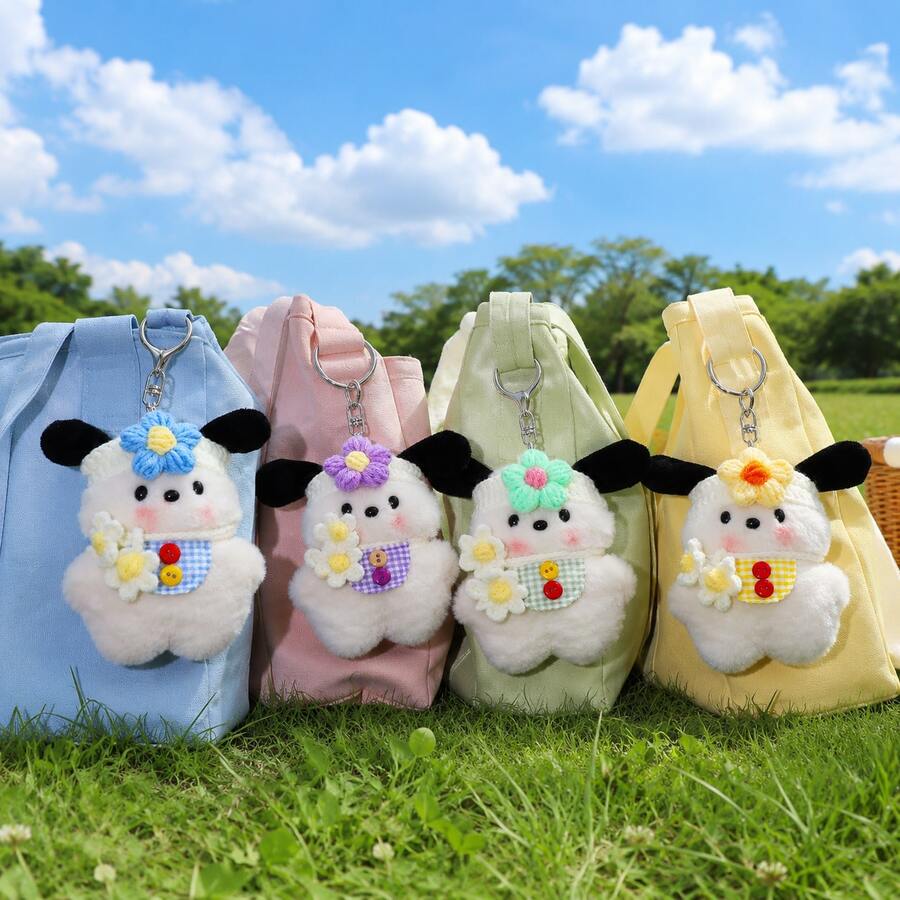 1 pieza Muñeco de peluche colgante Sanrio Pochacco, lindo cachorro de dibujos animados, amuleto para bolso, accesorio para mochila, decoración de coche, regalo para niñas, mejor amiga, regalo pequeño creativo, muñeco de peluche, mercancía femenina, regalo festivo