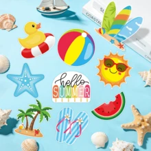 Tropical Summer Bulletin Board Decorations Paper Cutouts, Multiple Colors And Shapes, Suitable For Beach Theme Decor, Classroom, Pool Party, Summer Decorations - Style 1 - View 3