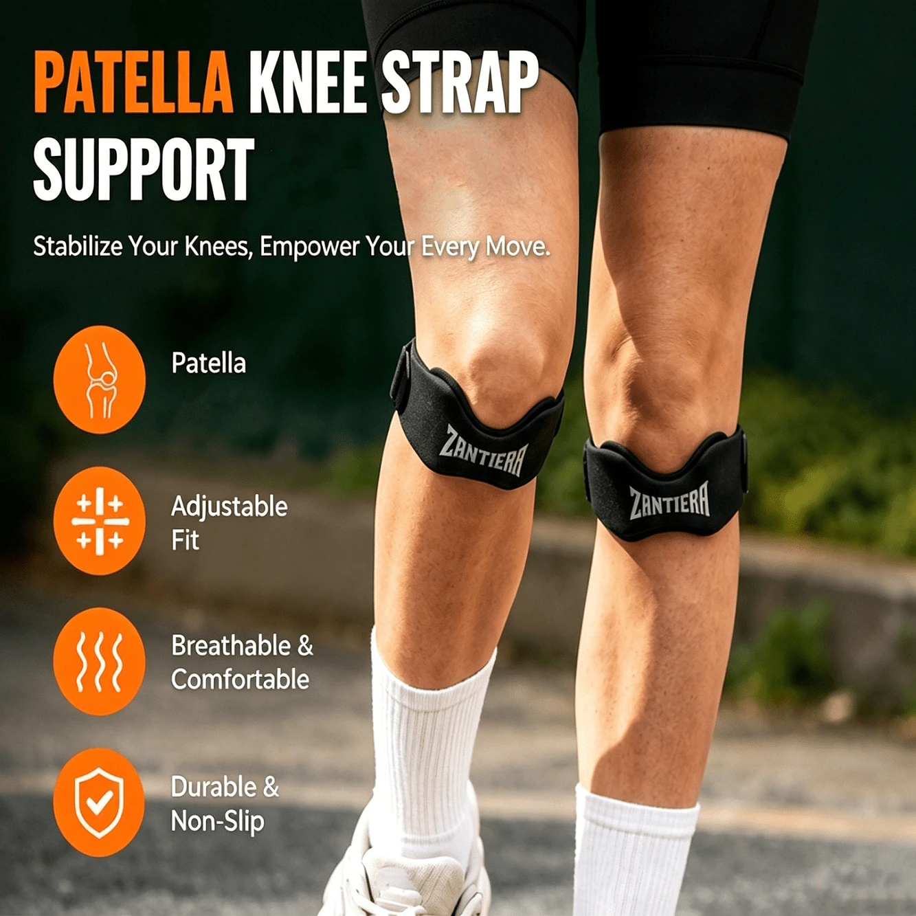 1/2pcs Professional 2nd Generation Upgraded Silicone Patella Support Brace With Shock Absorption, Compression, Breathability And Adjustable Knee Support, Suitable For Running, Jumping, Skipping And Tennis - Multicolor - View 1