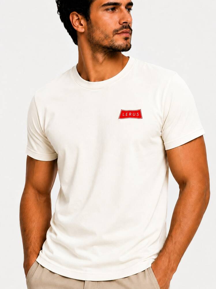 Basic Summer T-Shirt, Loose, No Christmas, Valentine's Day, Basic - Trắng ngà - Xem 1